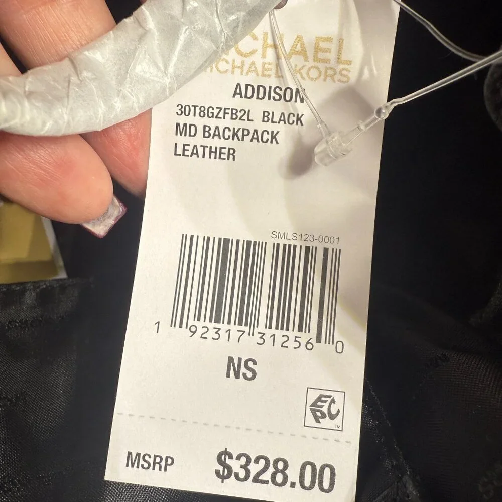 Michael Kors Addison Black Leather Backpack - NWT